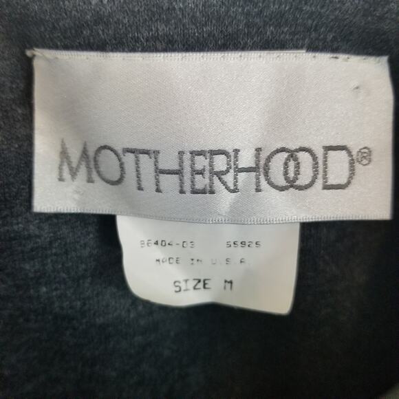 Maternity Shacket M Grey Banded Removable Collar Vtg Lightweight Flannel 90 - Picture 10 of 13